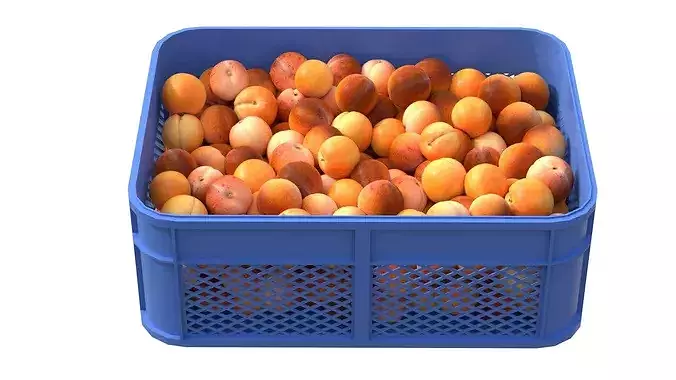 Apricot Plastic Crate Low-poly 3D model 4