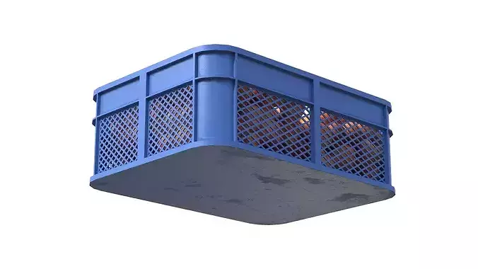 Apricot Plastic Crate Low-poly 3D model 5