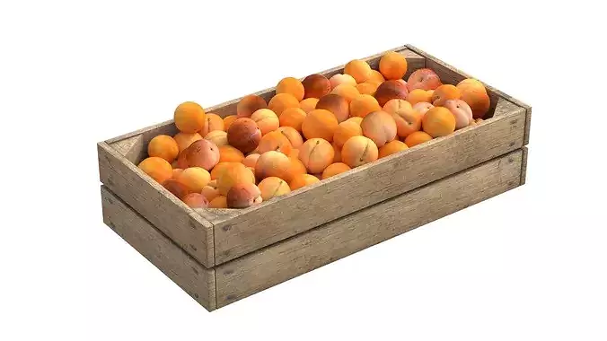 Apricot Wooden Crate Low-poly 3D model