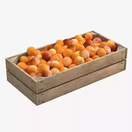Apricot Wooden Crate Low-poly 3D model 6