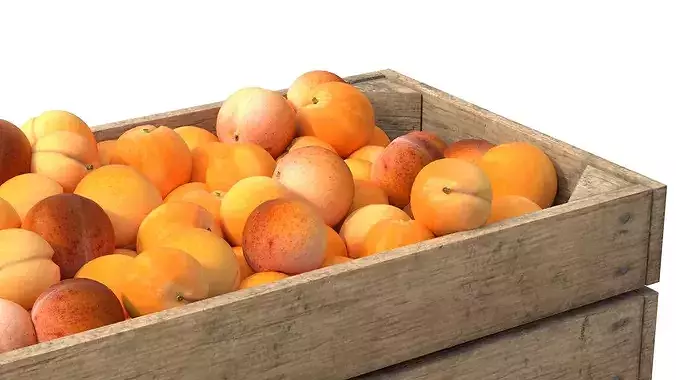 Apricot Wooden Crate Low-poly 3D model 4