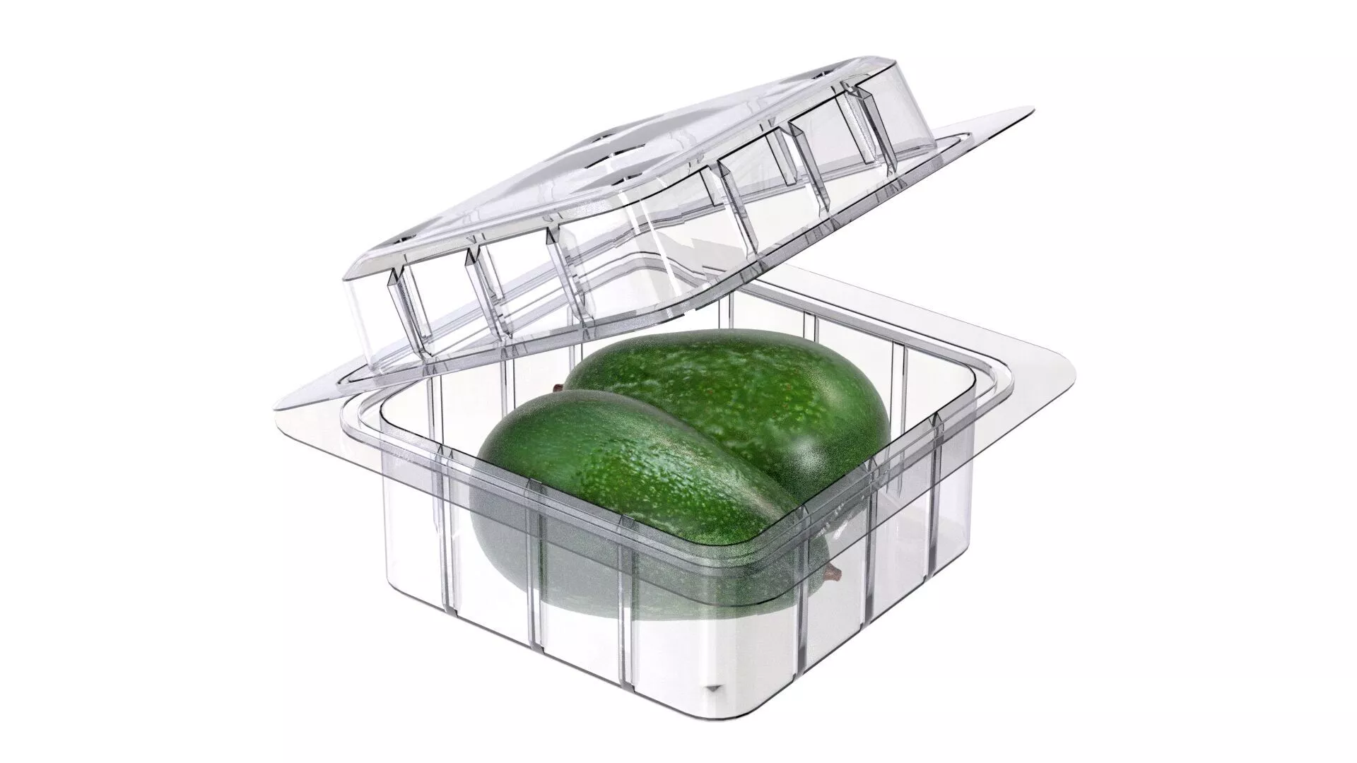 Avocado Fruit Box Plastic Transparent Low-poly 3D model