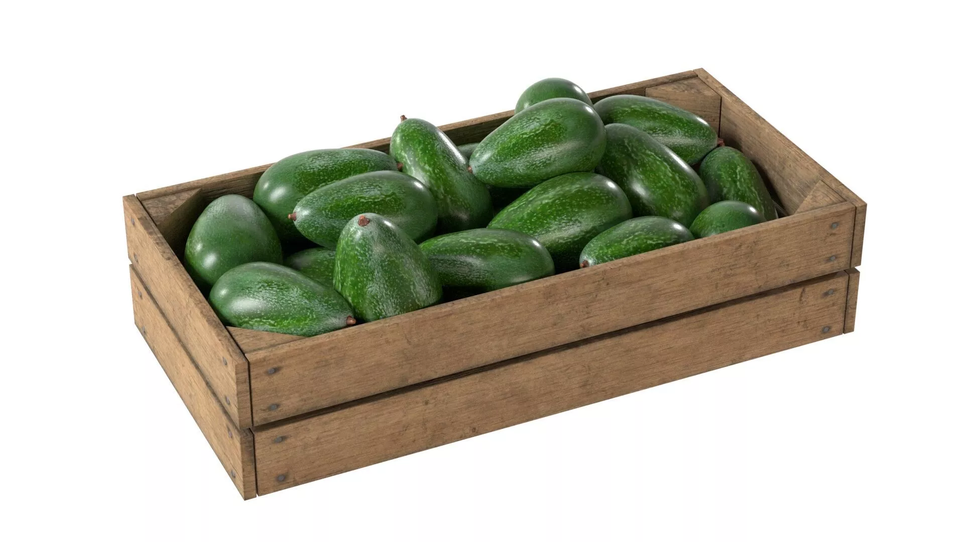 Avocado Wooden Crate Low-poly 3D model