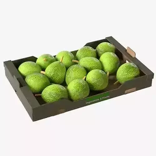 Breadfruit Cardboard Fruit Box Low-poly 3D model 6