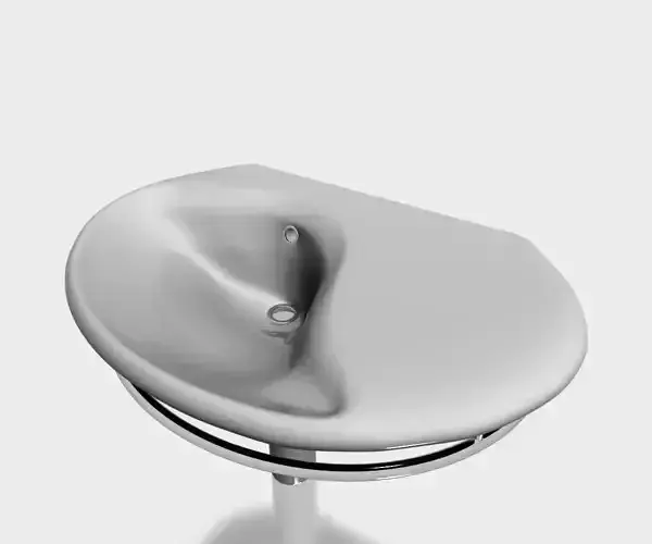 white Sink 3d model 003