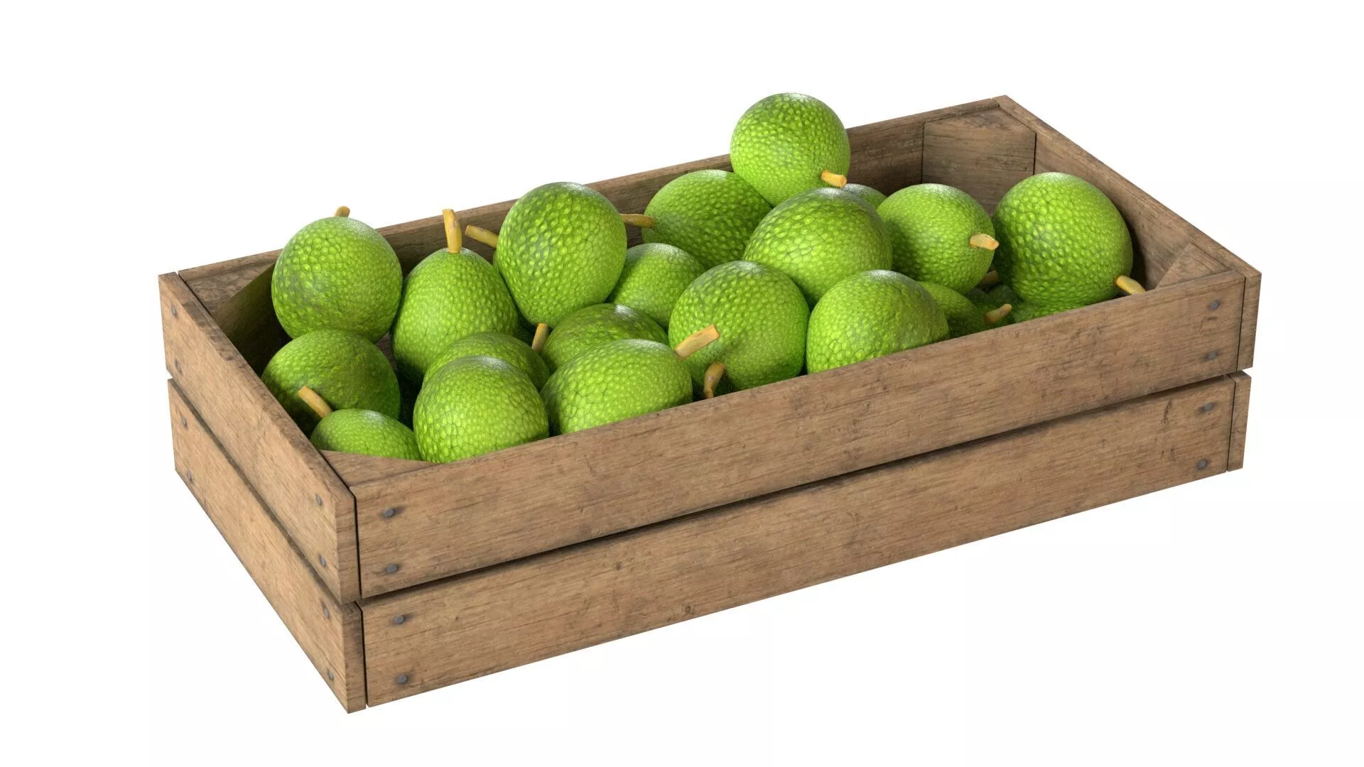 Breadfruit Wooden Crate Low-poly 3D model