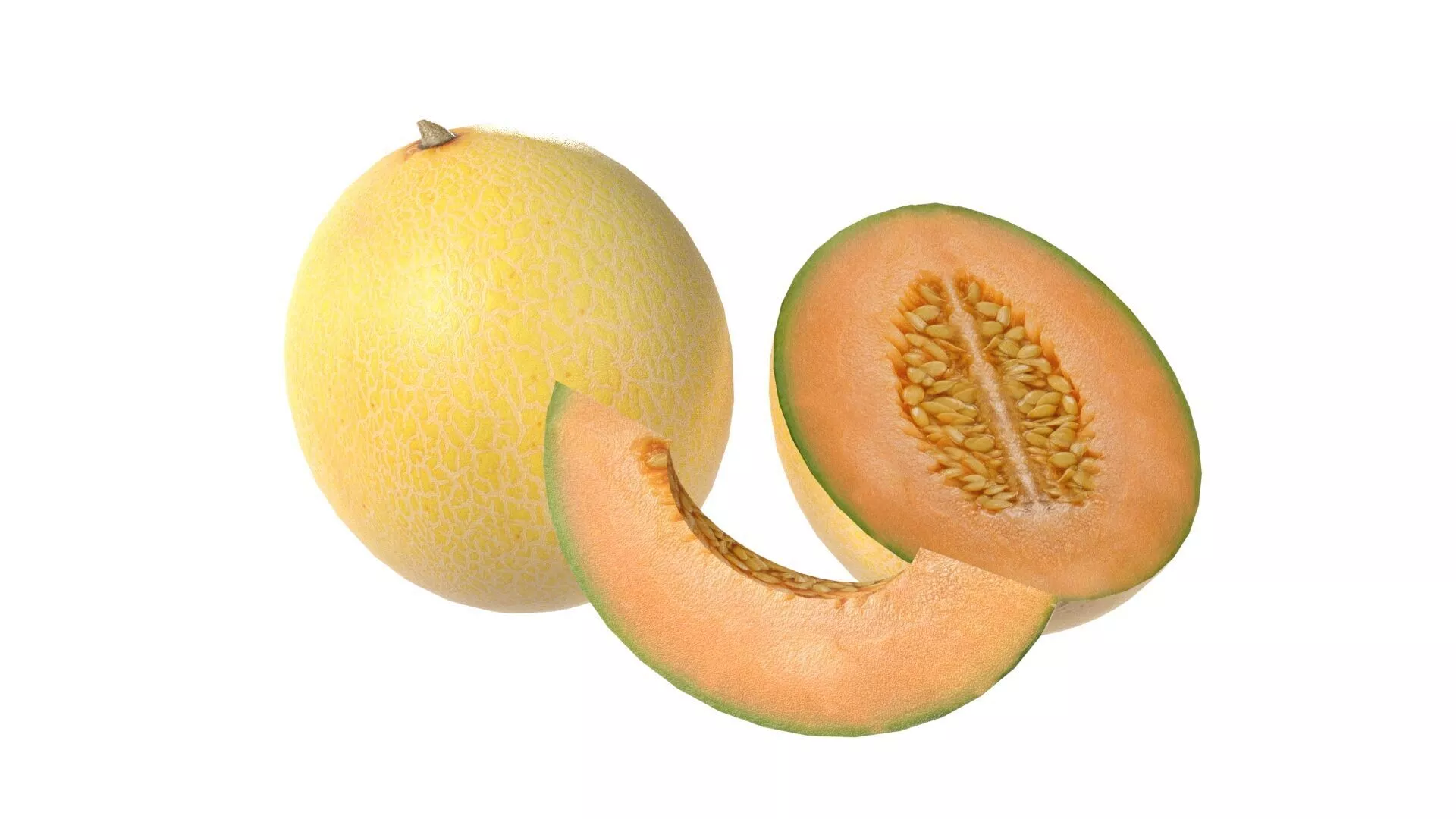 Cantaloupe Melon Low-poly 3D model