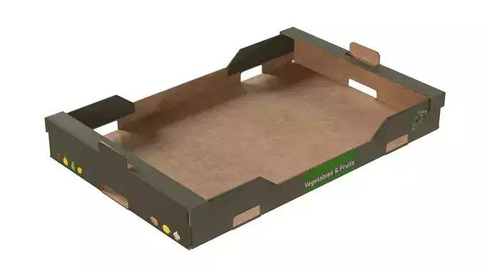 Cardboard Fruit Box Low-poly 3D model