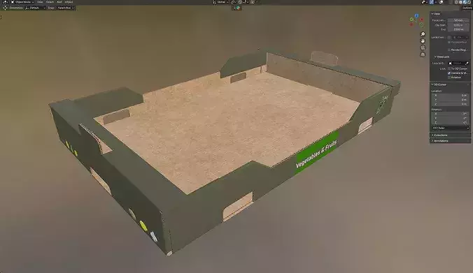 Cardboard Fruit Box Low-poly 3D model 7