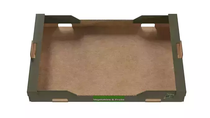 Cardboard Fruit Box Low-poly 3D model 3