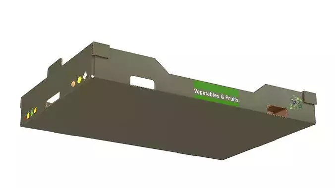 Cardboard Fruit Box Low-poly 3D model 5
