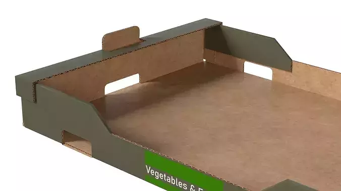 Cardboard Fruit Box Low-poly 3D model 4