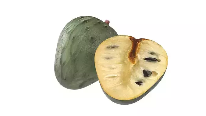 Cherimoya Fruit Low-poly 3D model 2