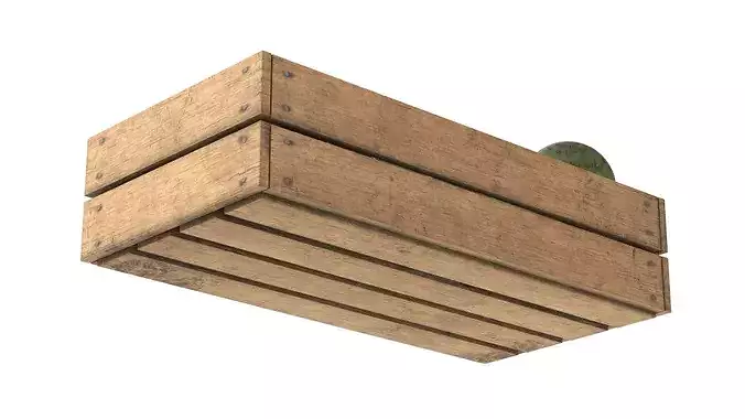 Cherimoya Fruit Wooden Crate Low-poly 3D model 5
