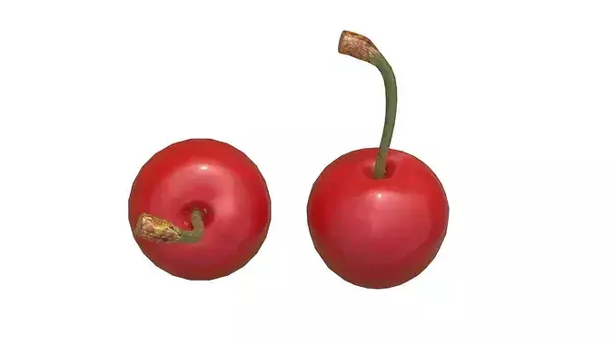 Cherry Fruit Low-poly 3D model 5