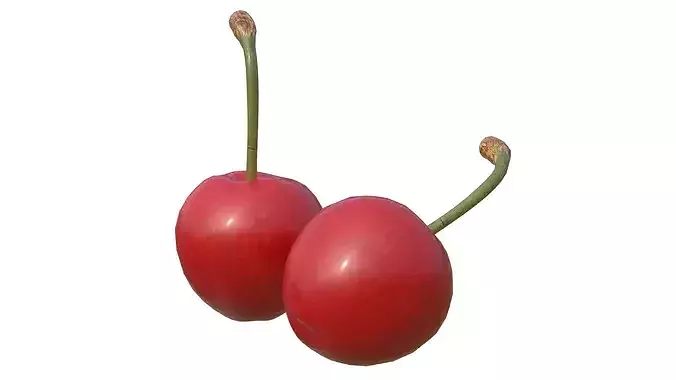 Cherry Fruit Low-poly 3D model 2