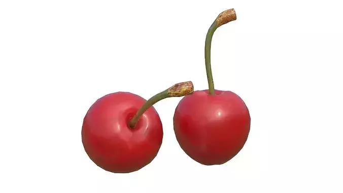 Cherry Fruit Low-poly 3D model 3