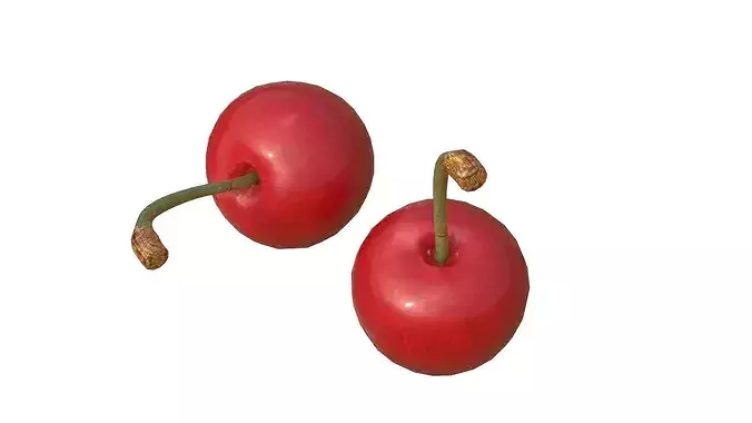 Cherry Fruit Low-poly 3D model 4