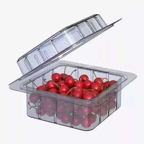 Cherry Fruit Box Plastic Transparent Low-poly 3D model 6