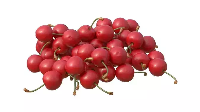 Cherry Fruit Pile Low-poly 3D model 2