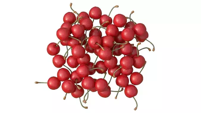 Cherry Fruit Pile Low-poly 3D model 3