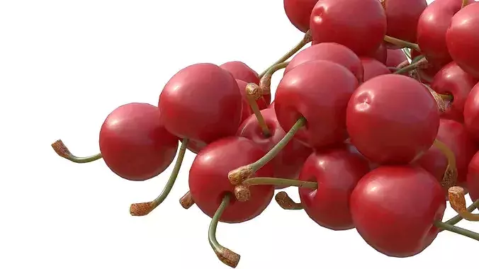 Cherry Fruit Pile Low-poly 3D model 4