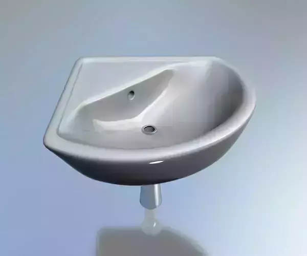 white Sink 3d model 004