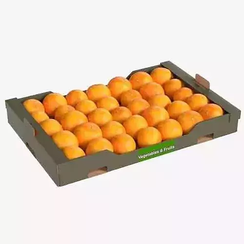 Clementine Cardboard Fruit Box Low-poly 3D model 6