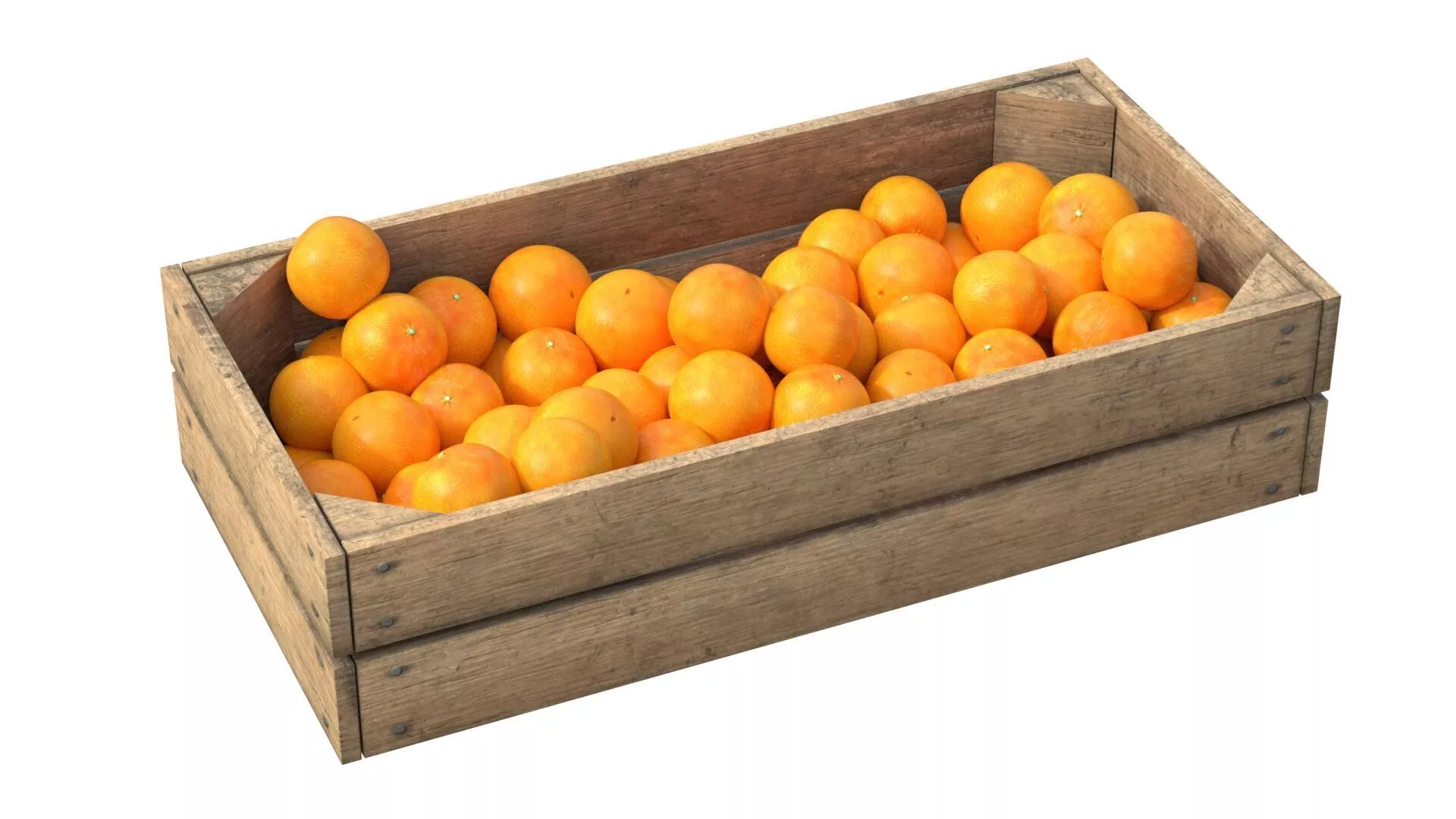 Clementine Wooden Crate Low-poly 3D model