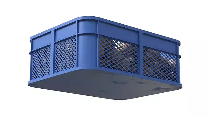Cocoa Fruit Plastic Crate Low-poly 3D model 5