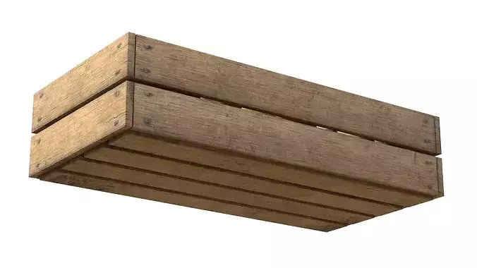 Cocoa Fruit Wooden Crate Low-poly 3D model 5