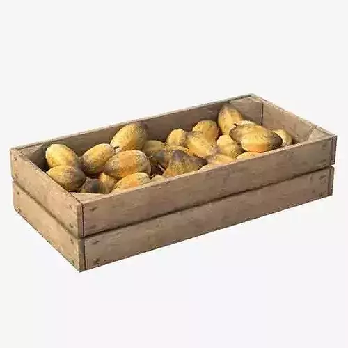 Cocoa Fruit Wooden Crate Low-poly 3D model 6