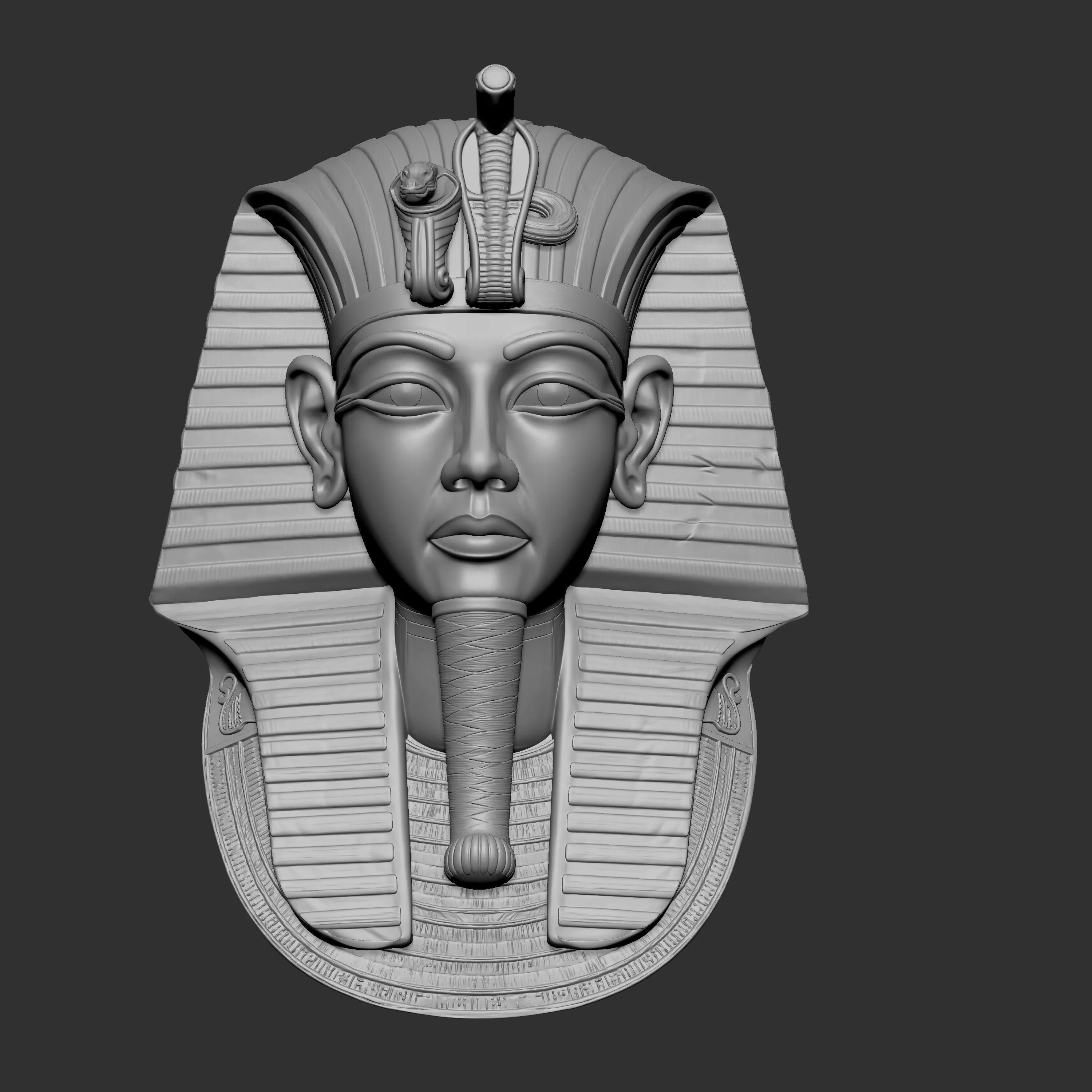 3D digital sculpture of the funerary Mask of Tutankhamun 3D print model