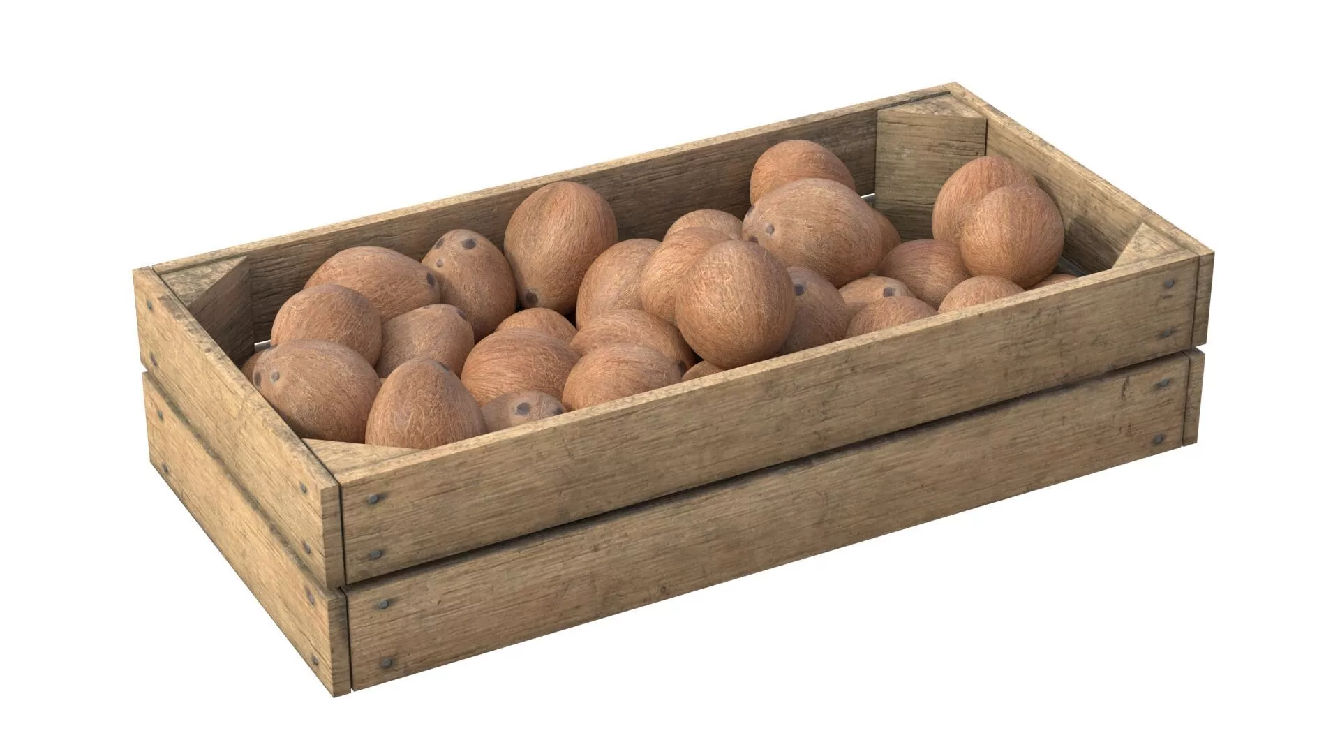 Coconut Inner Wooden Crate Low-poly 3D model