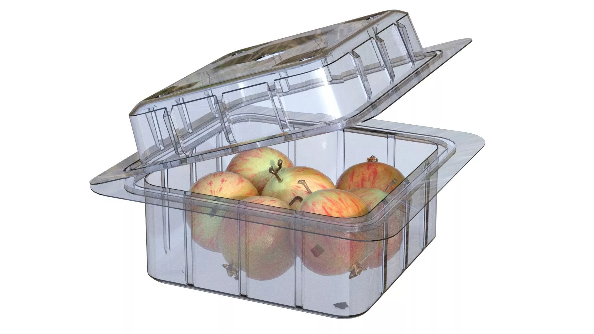 Crab Apple Box Plastic Transparent Low-poly 3D model