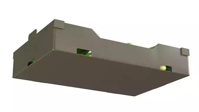 Cucumber Cardboard Fruit Box Low-poly 3D model 5