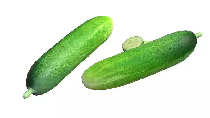 Cucumber Fruit Low-poly 3D model 3