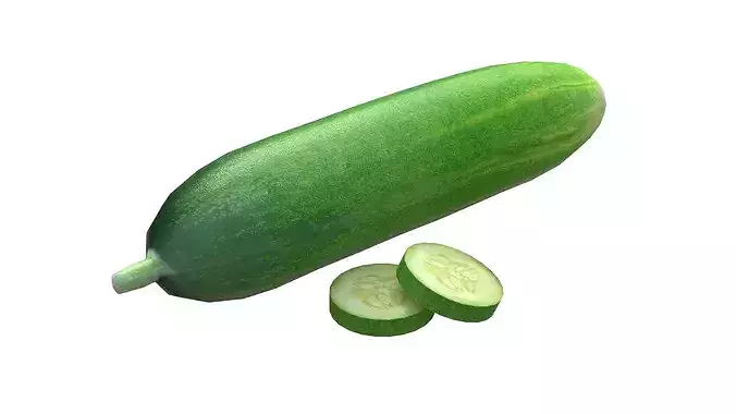 Cucumber Fruit Low-poly 3D model 4