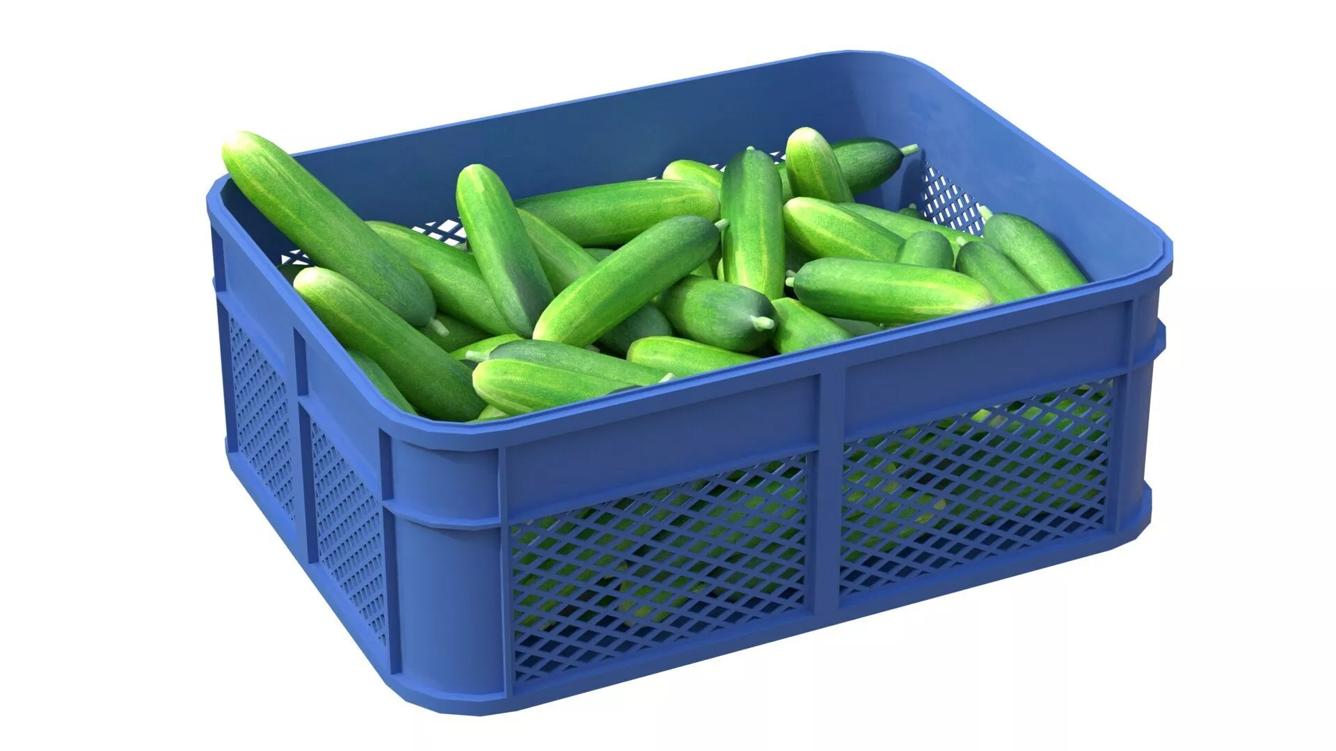 Cucumber Plastic Crate Low-poly 3D model