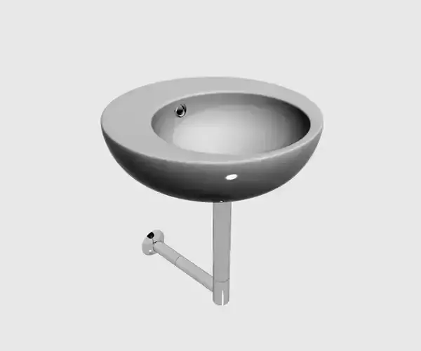 white Sink 3d model 005