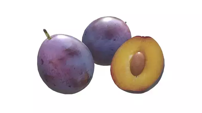 Damsun Plum Low-poly 3D model