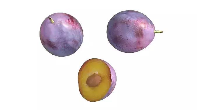 Damsun Plum Low-poly 3D model 4