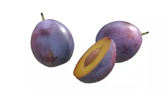 Damsun Plum Low-poly 3D model 2