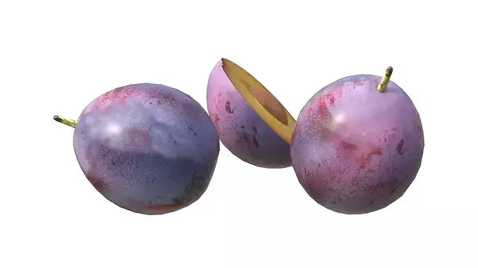 Damsun Plum Low-poly 3D model 3