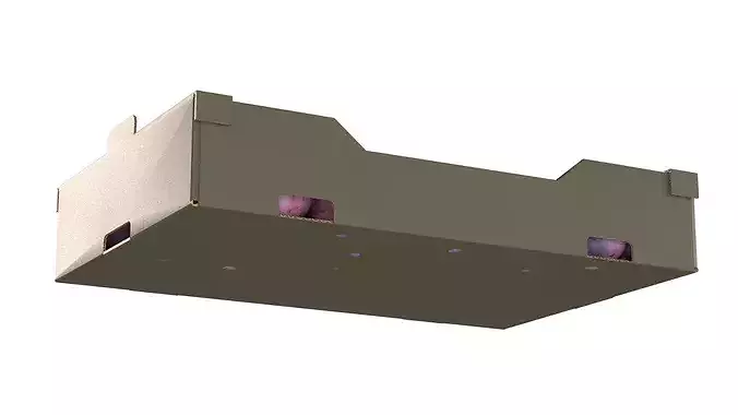 Damsun Plum Cardboard Fruit Box Low-poly 3D model 5