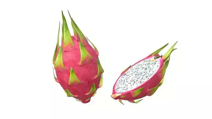 Dragon Fruit Low-poly 3D model