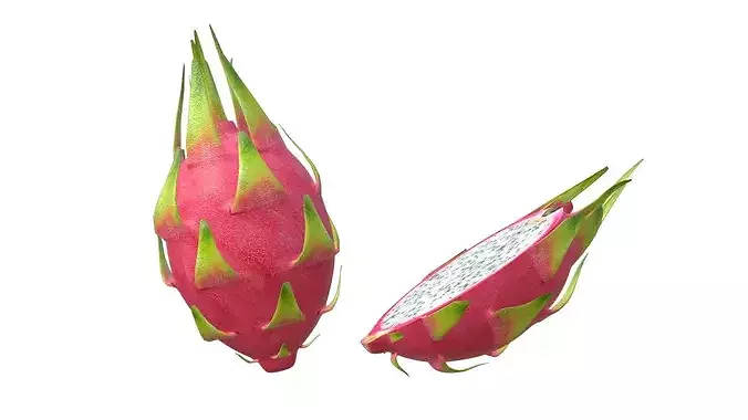 Dragon Fruit Low-poly 3D model 3