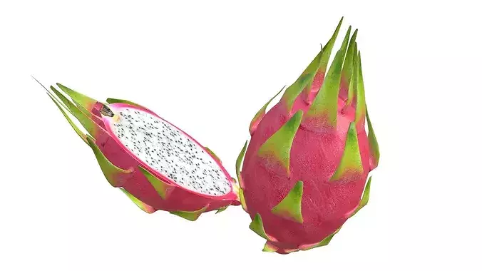 Dragon Fruit Low-poly 3D model 2