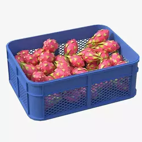 Dragon Fruit Plastic Crate Low-poly 3D model 6