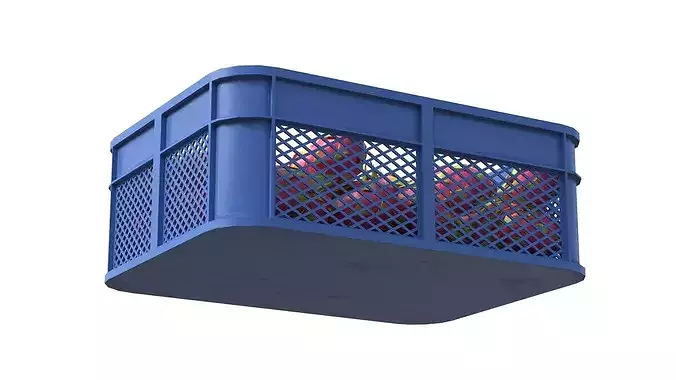 Dragon Fruit Plastic Crate Low-poly 3D model 5